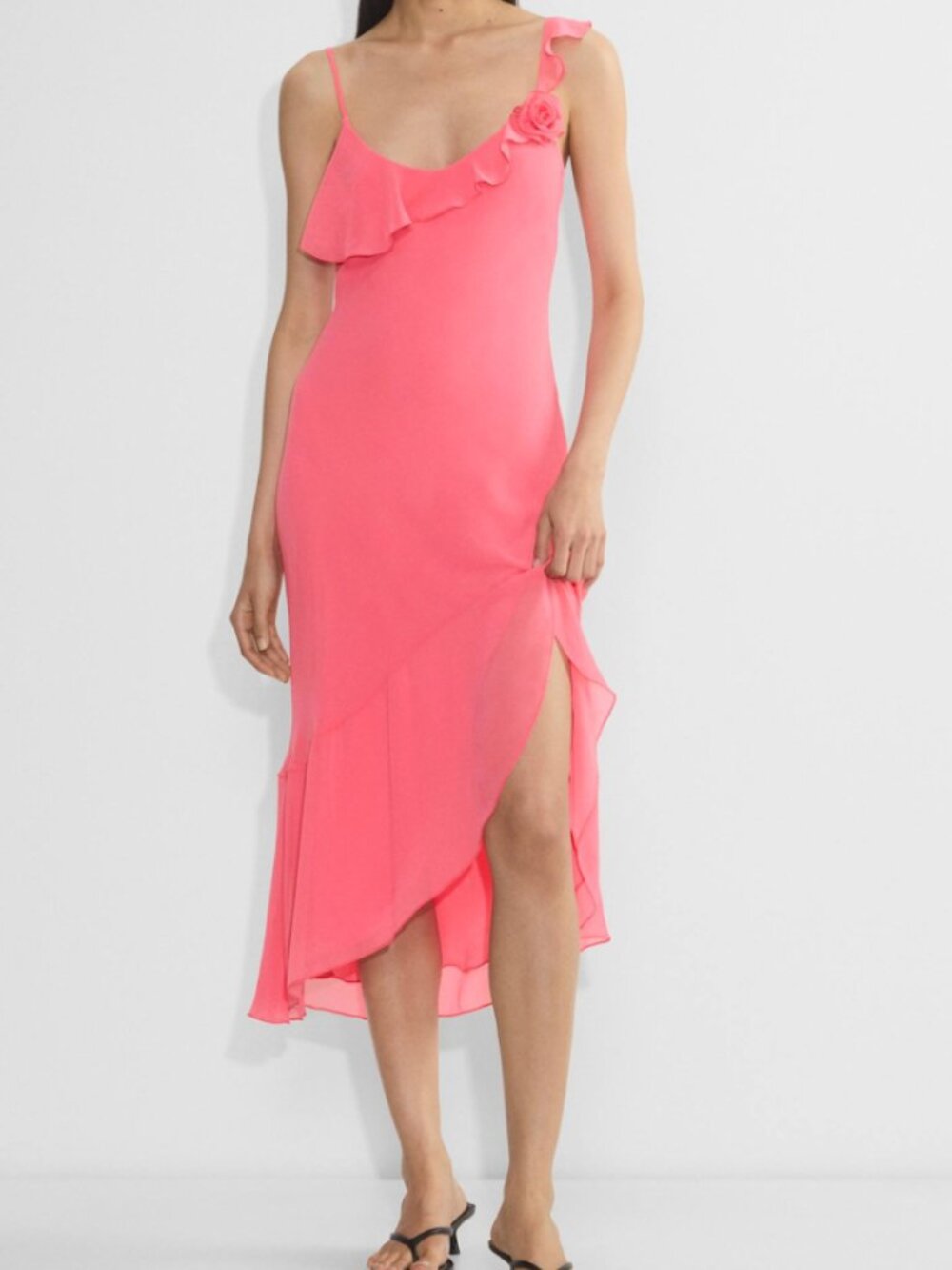 Wilfred Aritzia Engage Dreamhouse Pink Midi Dress